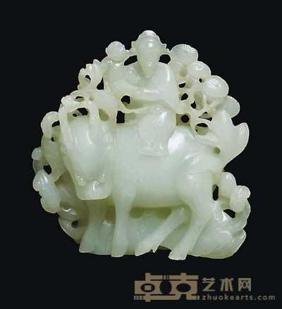 18TH CENTURY A PALE CELADON JADE CARVING 